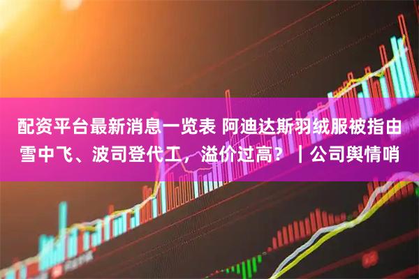 配资平台最新消息一览表 阿迪达斯羽绒服被指由雪中飞、波司登代工，溢价过高？｜公司舆情哨