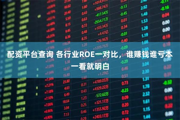 配资平台查询 各行业ROE一对比,谁赚钱谁亏本一看就明白